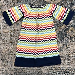 Little girl size 8 chevron dress handmade Etsy